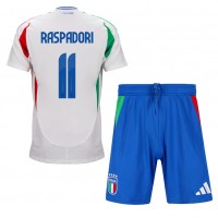 Taliansko Giacomo Raspadori #11 Vonkajší Detský futbalový dres ME 2024 Krátky Rukáv (+ trenírky)